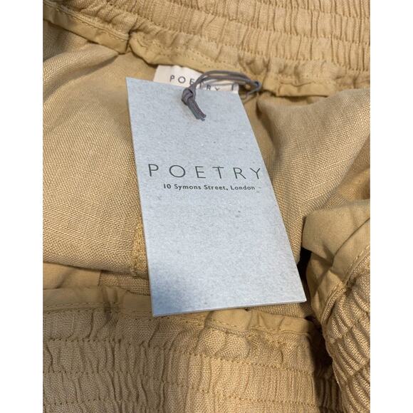 Poetry 100% Linen Wide Leg Pants Size 16 Ochre Sand Pull On NWT - Picture 7 of 10
